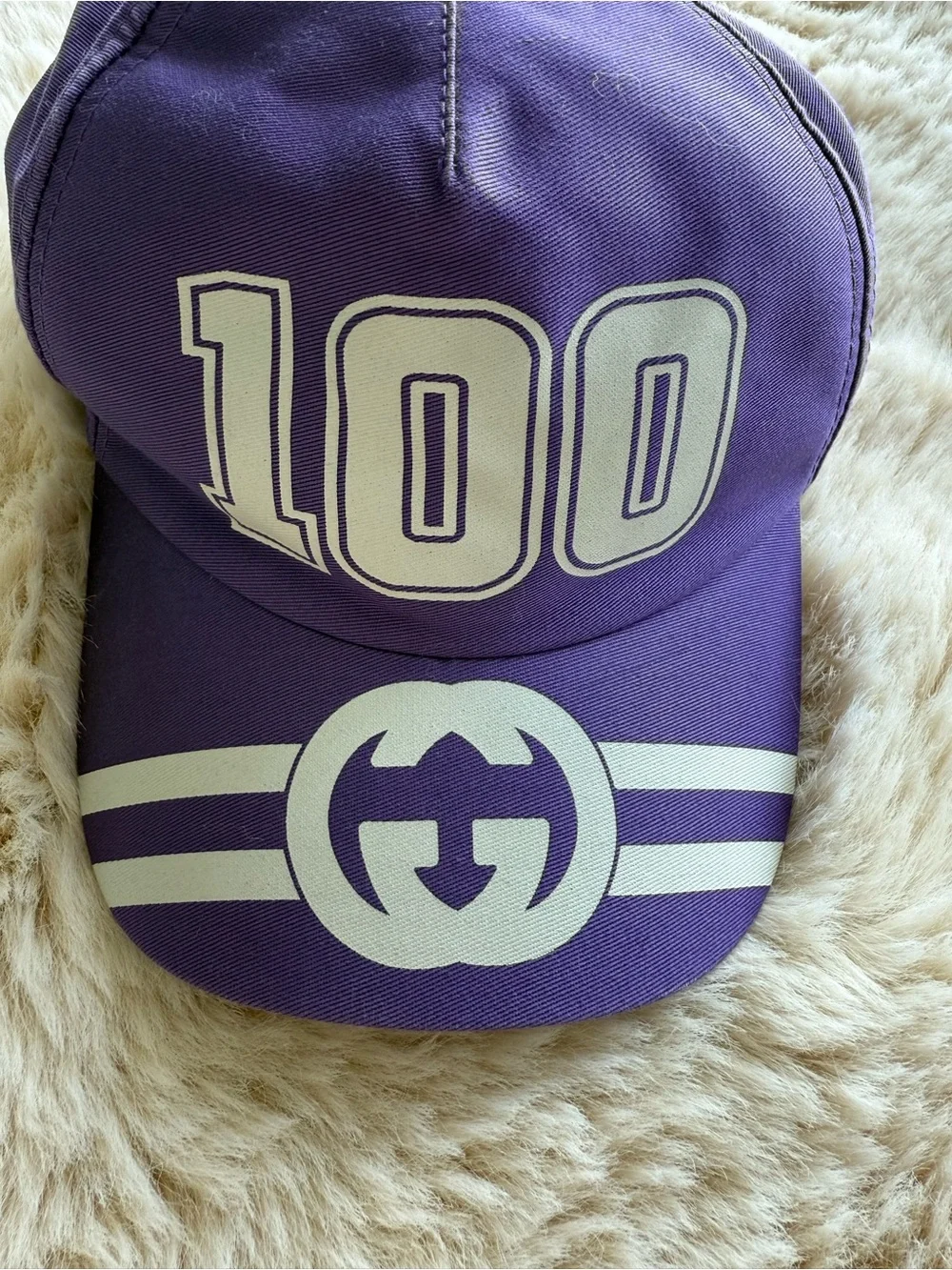 Gucci Purple '100' Logo Baseball Cap